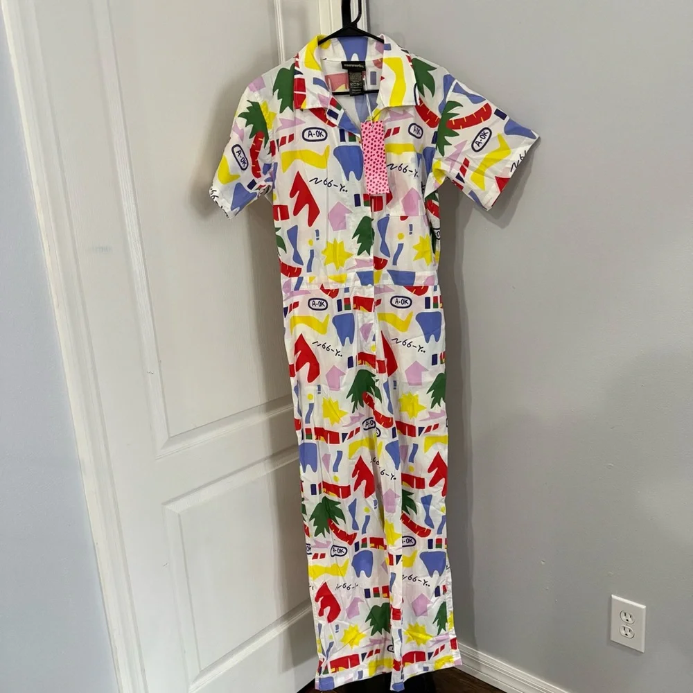 NWT Nooworks ⚡️Art Print Jumpsuit Size XL Lisa Congdon ULTRA RARE - Picture 1 of 6